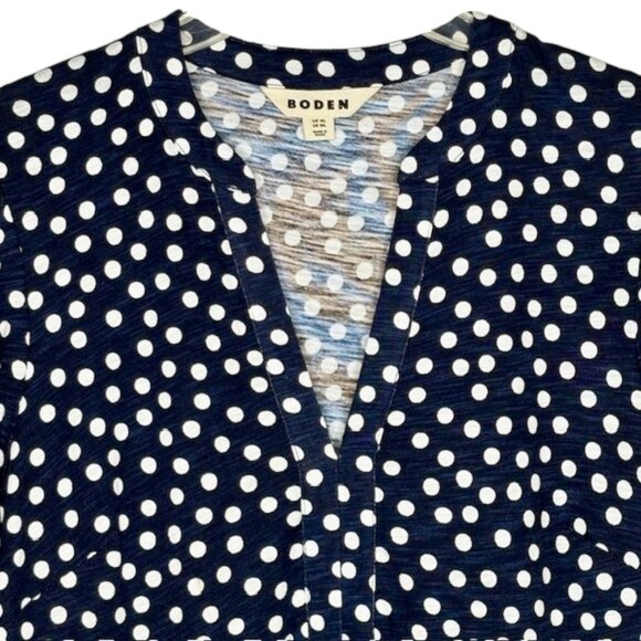Boden Naomi Relaxed Jersey Dress - French Navy/Abstract Dot 10L - Picture 6 of 10